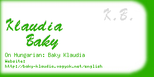 klaudia baky business card